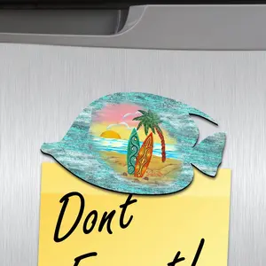 Tropical Fish Shaped Refrigerator Coastal Magnets Set of 3
