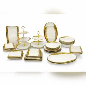 Modern 18-Piece Square Ceramic Dinnerware Set | Plates, Serving Plates & Bowls | Elegant Tableware