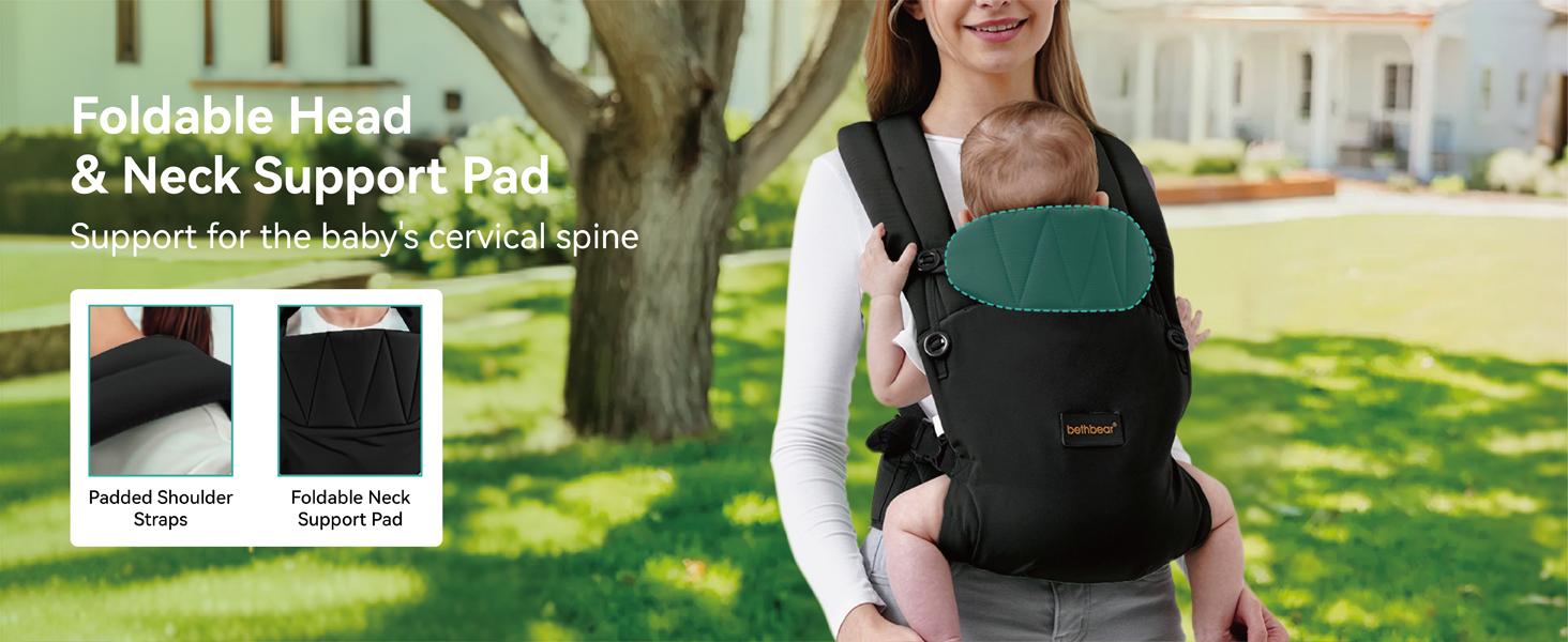 Baby Carrier 7-45 lbs with Natural Material, Newborn to Toddler, Ergonomic Design,Versatile and Adjustable,Hands Free for Moms&Dads