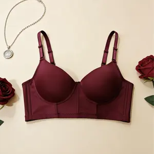 COKE Half-cup bra for women, push-up and makes large breasts appear smaller, plus size, seamless, widened at the bottom, three rows of hooks, anti-sagging and corrective bra