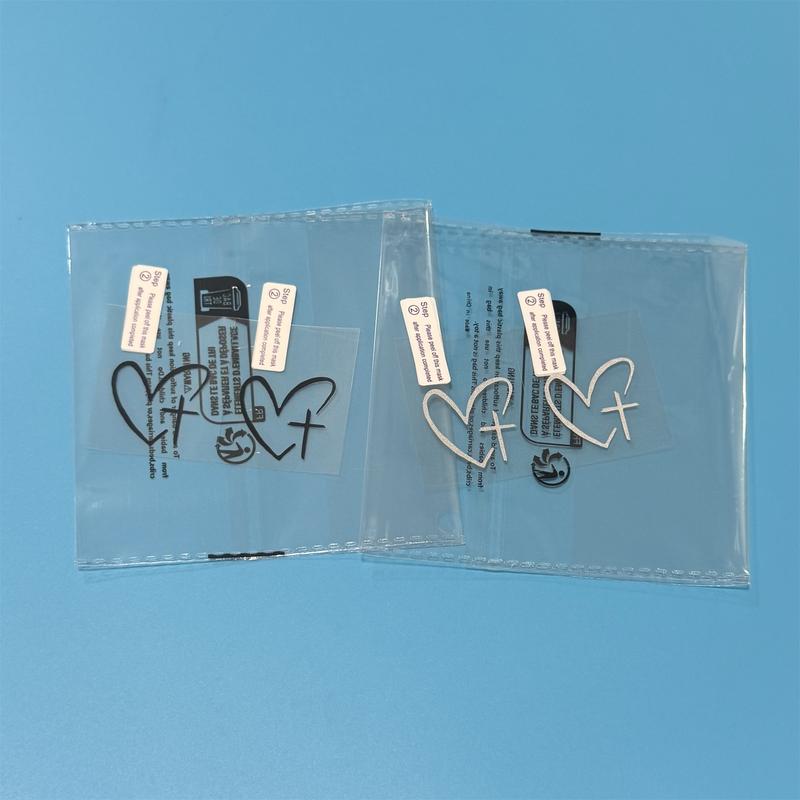 4pcs Heart & Cross Pattern Car Mirror Sticker, Car Rearview Mirror Decal, Vinyl Die Cut Decal, Universal Car Exterior Accessories