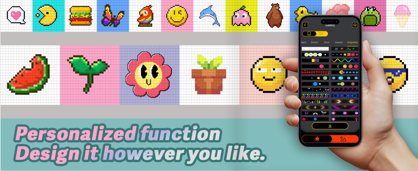 MasterAkoh Programmable Scrolling LED Car Sign, Flexible USB 5V Digital Light Display, 7''*3'' &15''*4'' two sizes, Bluetooth App Control Custom Text Animation for Store Taxi Counter Booth Advertising