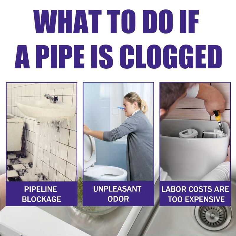 Liapu Powerful Pipe Dredging Agent for Kitchen and Toilet Pipelines - Dissolves 200+ Blockages and Kills 99% of Bacteria