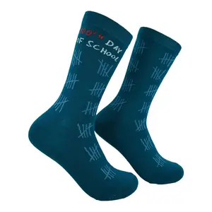 Women's 100th Day Of School Socks Funny Sarcastic Student Graphic Novelty Footwear for Ladies Funny Graphic Socks Comfortable Fitted Spandex Cotton