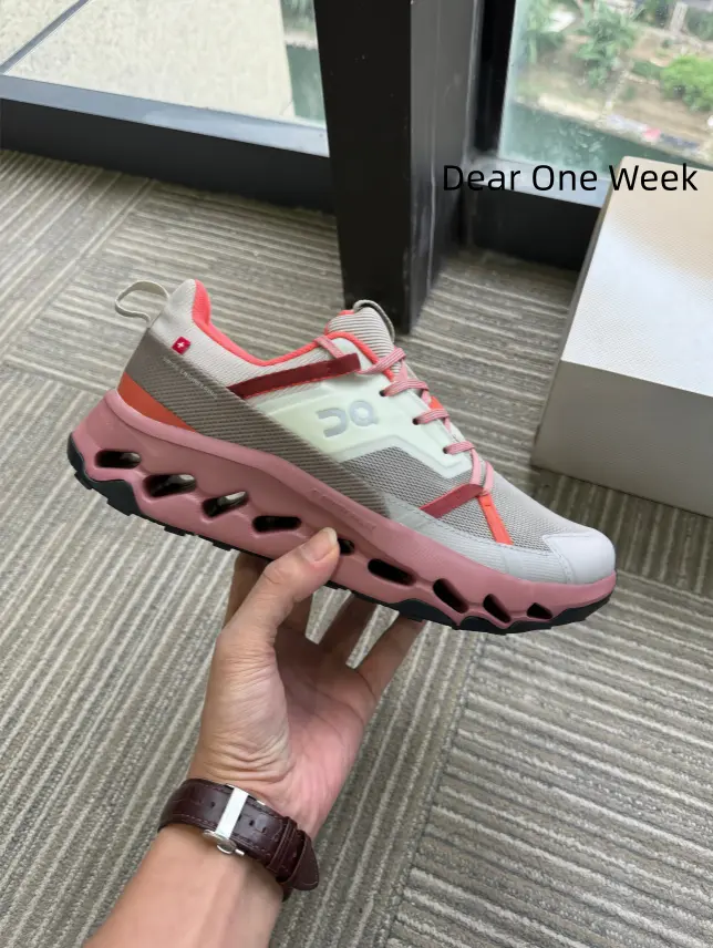 Soft pastel tone trail athletic shoes wear resistant reinforced toe segmented hollow shock midsole anti slip dark outsole comfy walking footwear for gym mountain weekend travel