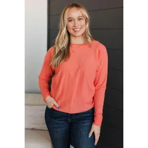 Feeling Devoted Knit Dolman Sweater- Coral
