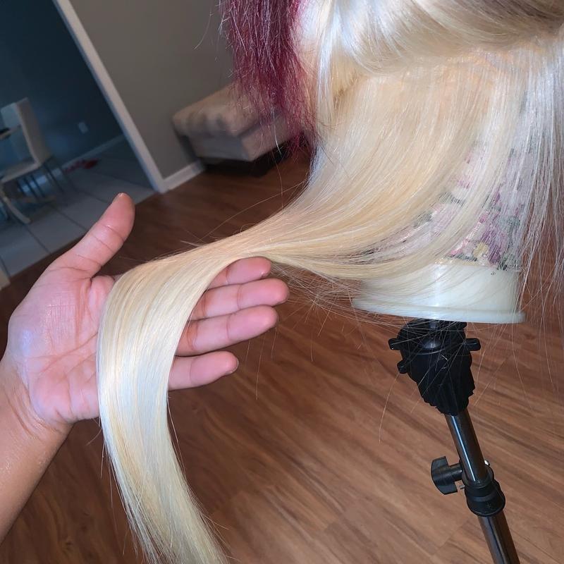 Blonde & Red 24 inch Human Hair Machine Made Wig - Fashion Accessory humanhair for