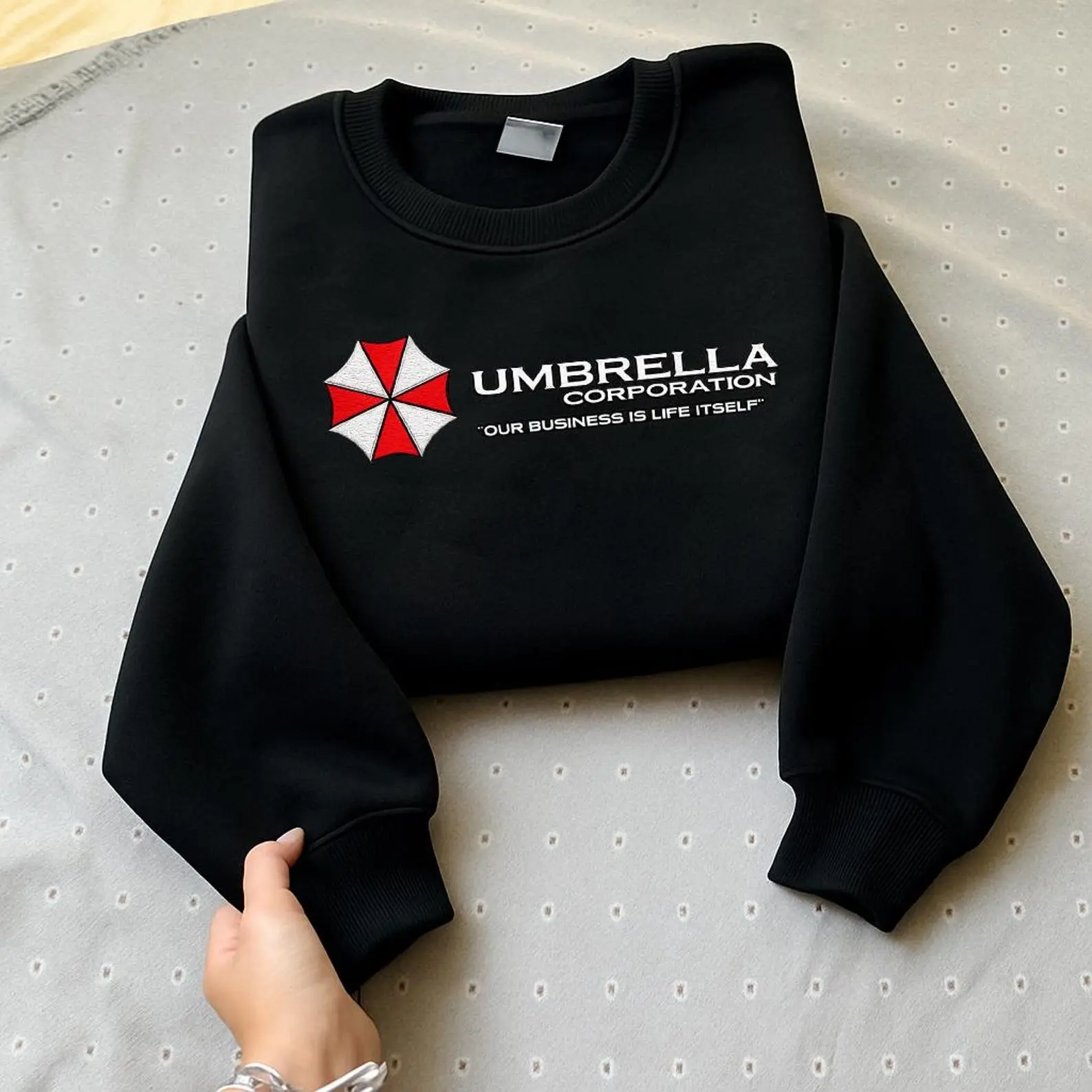 Embroidered Resident Evil Sweatshirt, Leon Kennedy Shirt, Horror Game Merch, Gamer Gift