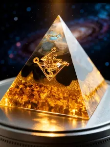Resin Strengthen Wealth Help Tower Business Natural Crystal  4-5cm Orgone Energy Resin Gift for Unisex Vintage Style Eliminates Negative Energy Purifies Environment resin Decor Ornaments pyramids