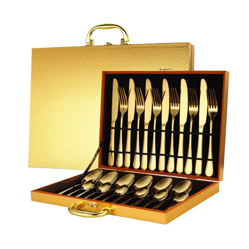 24-Piece High-End Stainless Steel Tableware Set - Cutlery, Spoons, Forks for Eating, Ideal Dinner Service Set