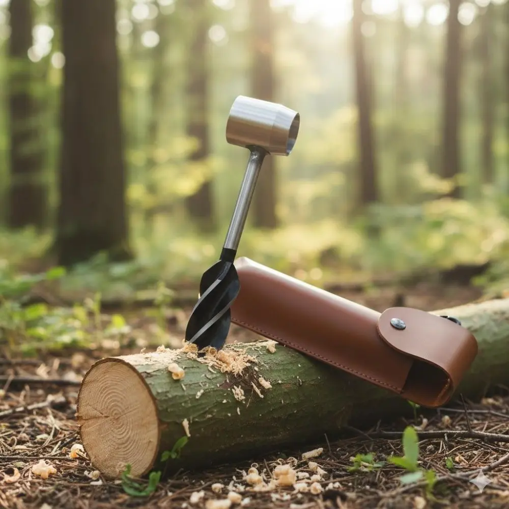 Portable Manual Wood Drill & Splitter Kit | Essential Camping Tool for Outdoor Survival, DIY Projects, and Timber Work | Lightweight & Easy to Carry for Hiking, Spring & Summer Adventures Survival Tools