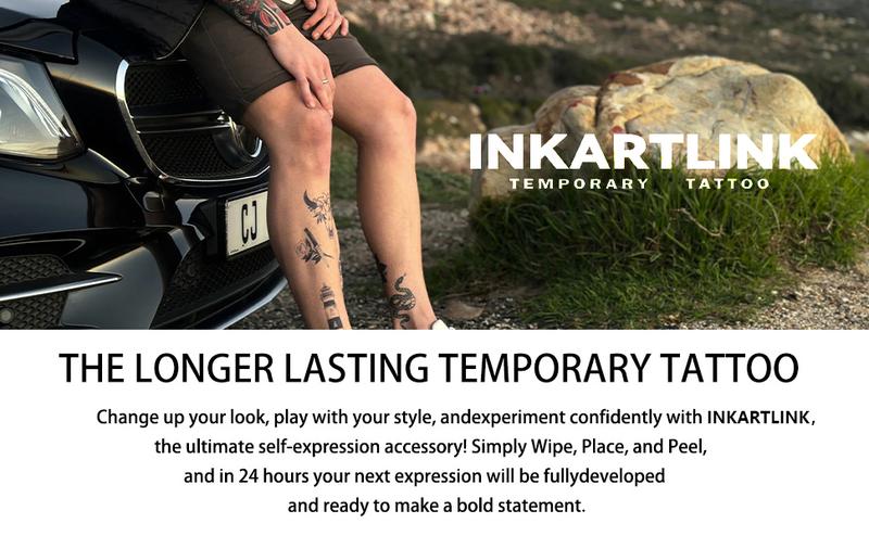 INKARTLINK Tattoo Tech, 2 Sheets Semi-Permanent Temporary Tattoos, Cute Dogs And Cats, Adult Art Design,Lasts 1-2 Weeks, Waterproof, Realistic Look, No Adhesive, No Reflection,For Man And Woman,Ideal for Swimming, Party