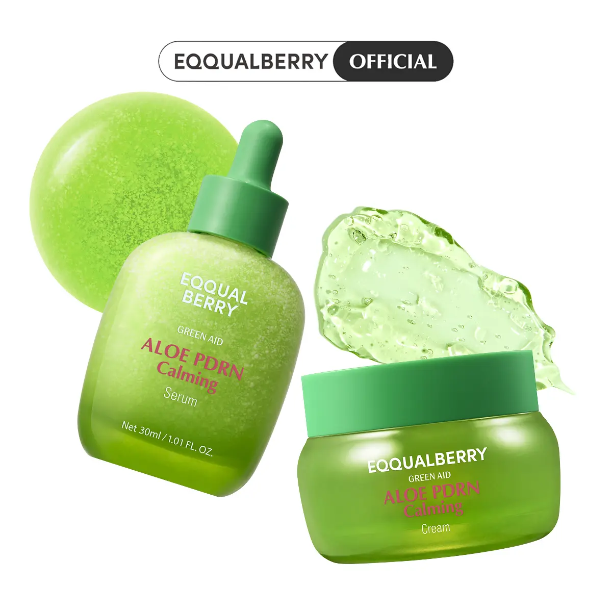 EQQUALBERRY ALOE PDRN Calming Duo – Plant Based PDRN & Aloe Water | 5-CICA + Ceramide Barrier Care | Cooling Hydration for Sensitive & Acne-Prone Skin | Calm Sunburn | Soothing after sun Korean Skin Care Bundle