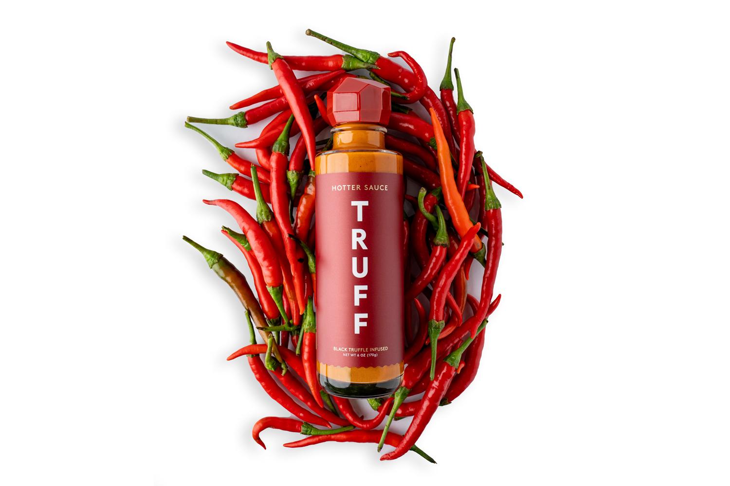 TRUFF Hotter Black Truffle Hot Sauce, Gourmet Hot Sauce with Jalapeño, Red Chili Peppers with More Heat, Black Truffle Oil, Agave Nectar, Truffle Flavor Dip, 6 oz