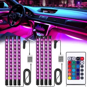 Led Lights for Car Accessories Interior, Christmas Stocking Stuffers White Elephant Gifts for Men Women Adults, RGB Remote Control with Color Change Lights for Truck Decor 2 Pack