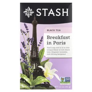 Stash Tea Black Tea, Breakfast in Paris, 18 Tea Bags, 1.2 oz (36 g)