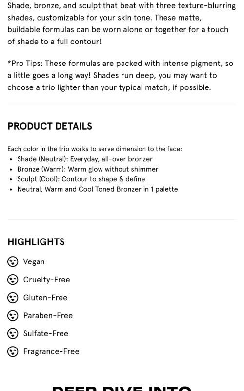 Made for Shade Bronze & Sculpt Trio Palette - Matte, Buildable Contour Trio | Neutral, Warm & Cool Shades for Sculpting, Bronzing, and Shading