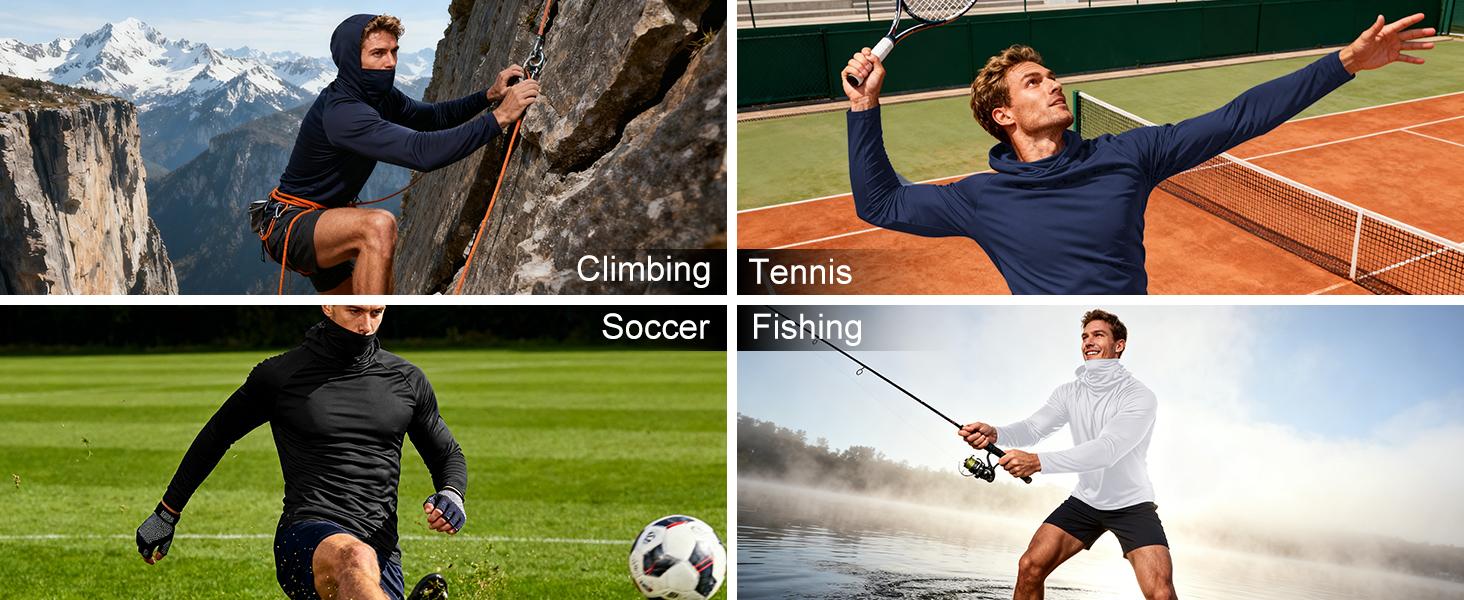 3 PACKS Men's Athletic Hoodies Long Sleeve Fishing Shirts for Men Hooded Set with Face Mask Activewear Running SpringFresh 3 PACKS Men's Athletic Hoodies Long Sleeve Fishing Shirts for Men Hooded Set with Face Mask Activewear Running SpringFresh