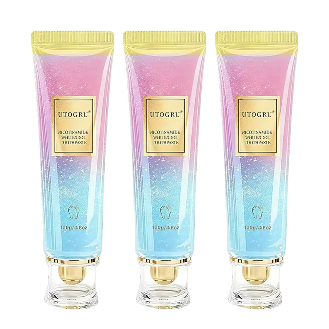 3pc Multi-Pack Niacinamide Teeth Whitening Toothpaste, Peppermint Flavor, Fluoride-Free, Enamel & Gum-Safe, Fresh Breath, Oral Care Product Intensive Niacinamidetoothpaste