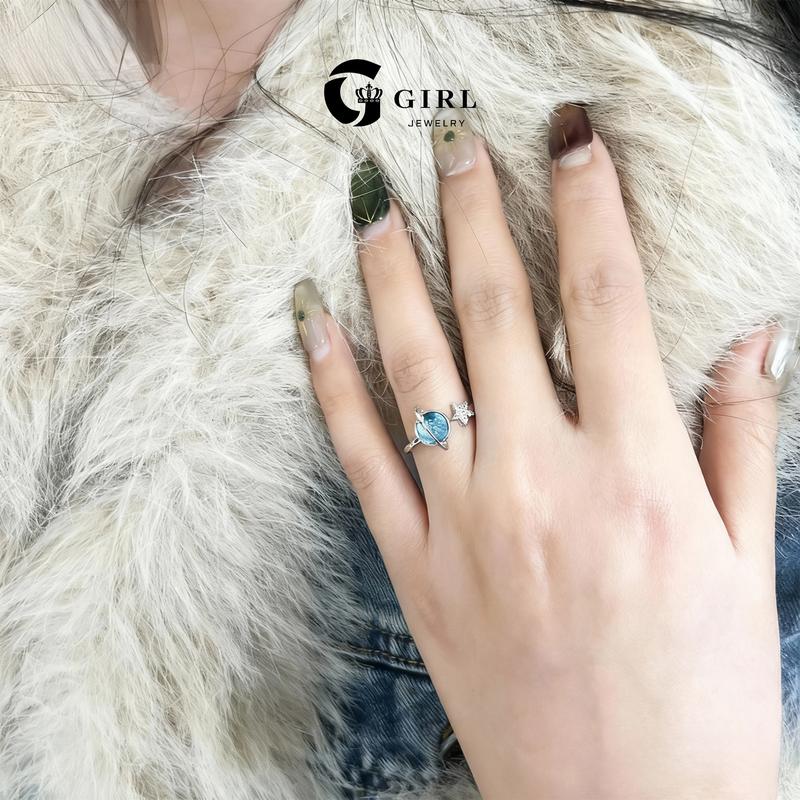 GGIRL To My Daughter - Fidget Ring Anxiety Meditation Ring for Women Star And Moon Rotatable Ring Holiday Haul Gift For The Daughter Witchy Jewelry Fashion Jewelry Gift for Holiday Haul Christmas Birthdays Anniversaries