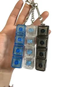 3 Pcs Keyboard Fidget Toy for Adults or kids fidget keyboard clicker toys with LED lights keychain stress relief for anxiety decompression