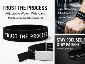 Adjustable woven wristband, simple motivational sports bracelet, suitable for daily use