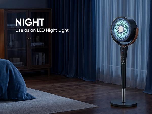 Bedroom Pedestal Fan, Quiet 20dB DC Air Circulator, 15 Speeds 5 Modes, 120° Oscillation, 12H Timer, 1050CFM Airflow, 37-45" Adjustable Height, LED Light, Standing Fan with Remote, Black Bedroom Pedestal Fan, Quiet 20dB DC Air Circulator, 15 Speeds 5 Modes, 120° Oscillation, 12H Timer, 1050CFM Airflow, 37-45" Adjustable Height, LED Light, Standing Fan with Remote, Black