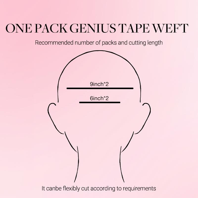 GOO GOO Tape In Weft Hair Extensions,Genius PU Long Weft premium tape wefts,14-24 Inch Real Human Hair Remy Human Hair for Natural Look & Volume