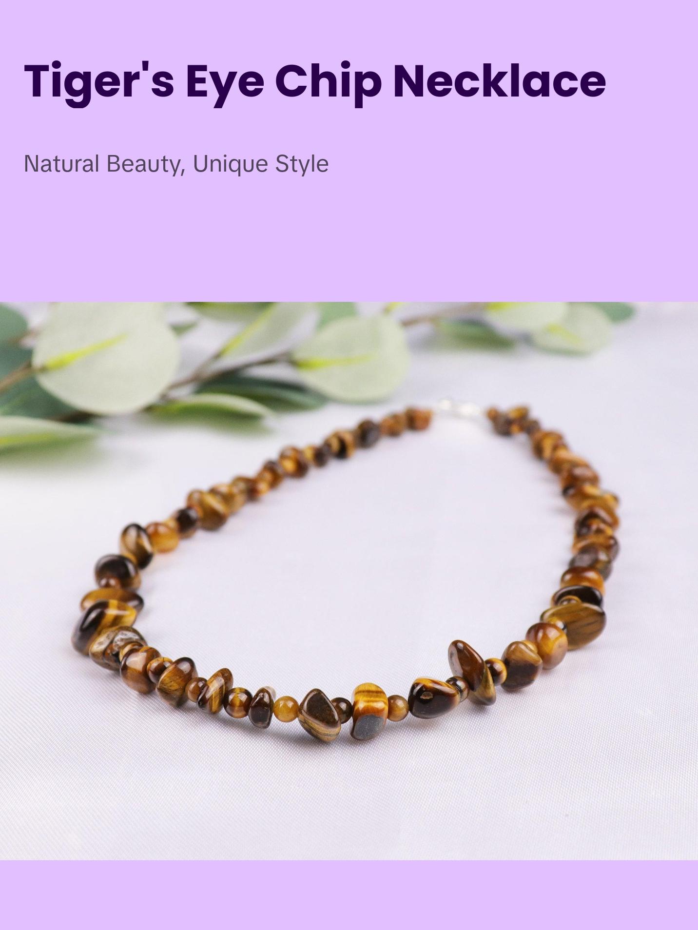 Tiger's Eye Irregular Chips Beaded Necklace, Bracelet, Natural Gemstones