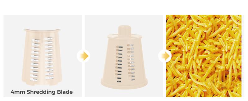 SUSTEAS Vegetable Food Chopper with 5 Replaceable Blades, Powerful Suction Cup Base, 18/10 Stainless Steel, BPA Free,  Kitchen Gadgets Cooking Cutting Multifunctional Cabbage Grater Utensils Beige