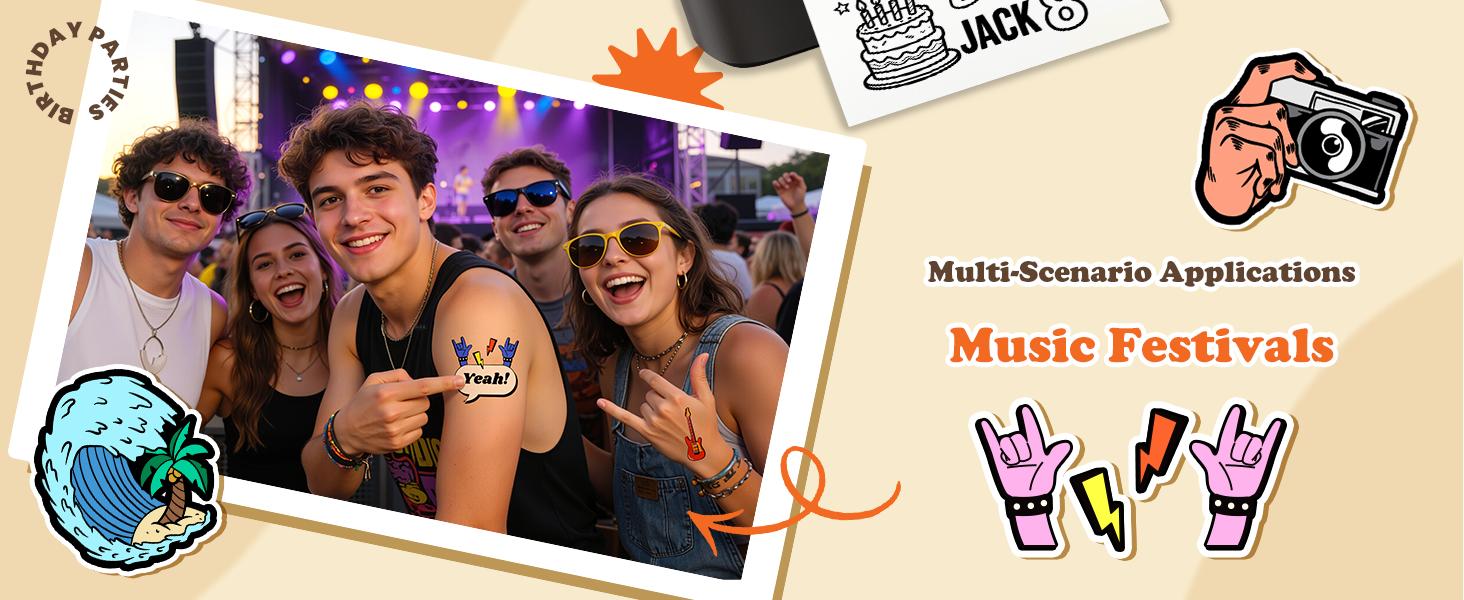 Phomemo DIY Temporary Tattoo Maker, TK32 Tattoo Maker for Kids & Adults, Create Custom Tattoos with AI Voice & Text Design, DIY Tattoo Sticker Kit with 50 Papers & 8 Markers, Perfect for Parties, Events & Gifts, Black