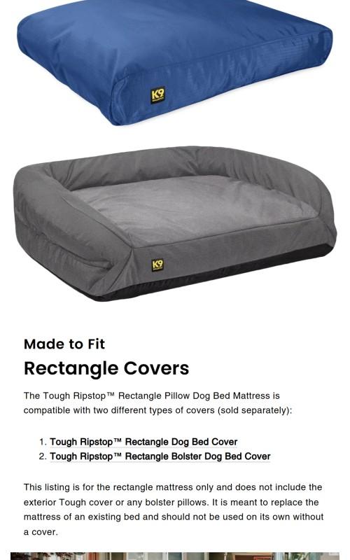 Tough Ripstop™ Rectangle Pillow Dog Bed Mattress