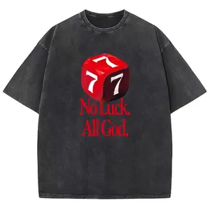 Not Luck All God Unisex T-Shirt, Christian t shirts, Vintage 90s Graphic Tee, Gift Top Womenswear Cotton Mineral Color