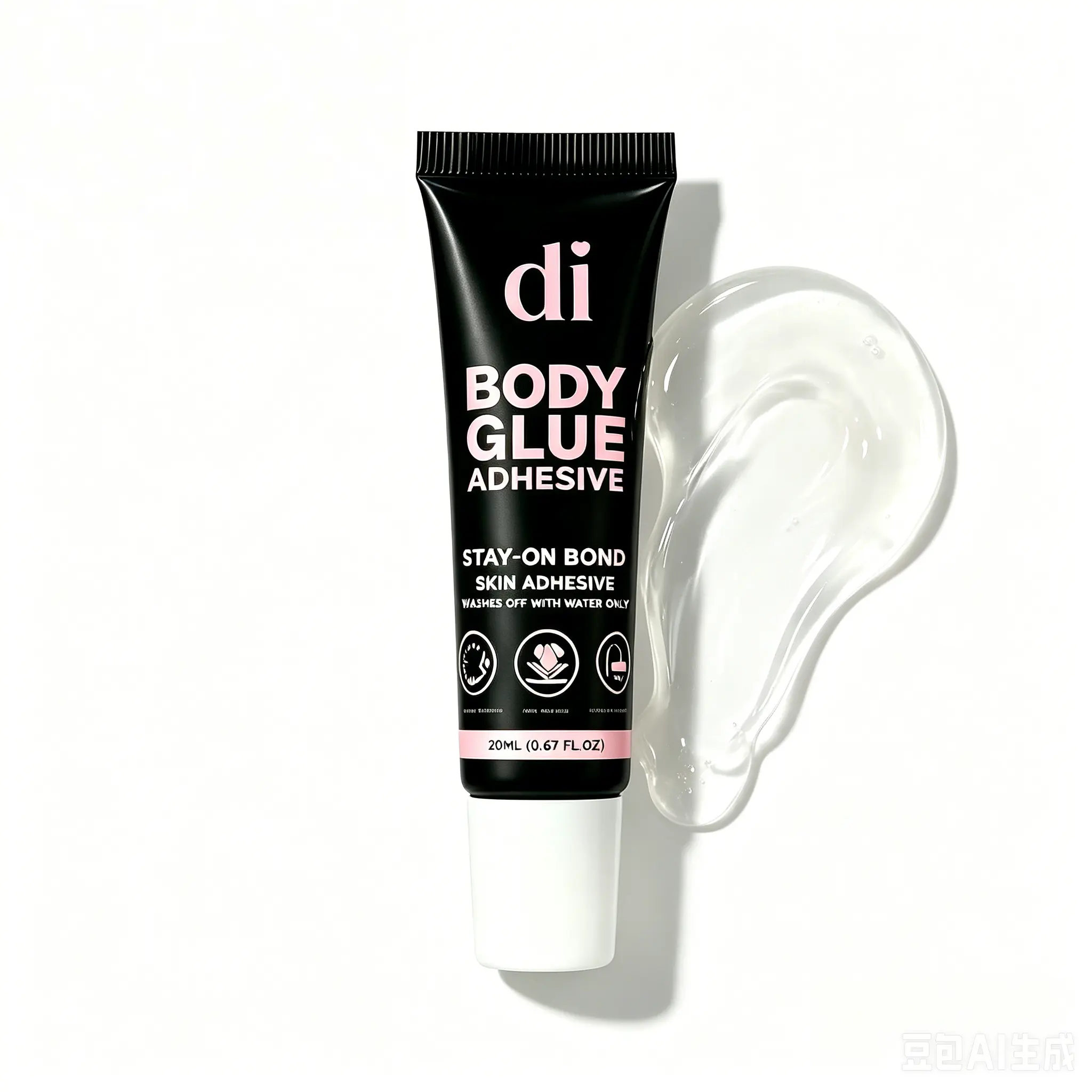Body Adhesive for Clothes – Sweat & Water Resistant Fashion Glue for Low-Cut Styles, Strapless Dresses & Work Blouses, Sweatproof Fashion Tape Alternative, All Day Hold, 20ml