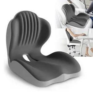Non-Slip Memory Foam Seat Skin-Friendly Extended Zipper Easy Remove Wash Back Support Cushion Comfy Chair Adjustable Chair Breathable Cloth Leg Pain Mesh
