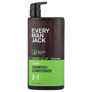 Every Man Jack 2 In 1 Shampoo + Conditioner, Thickening, Tea Tree, 16 fl oz (473 ml)