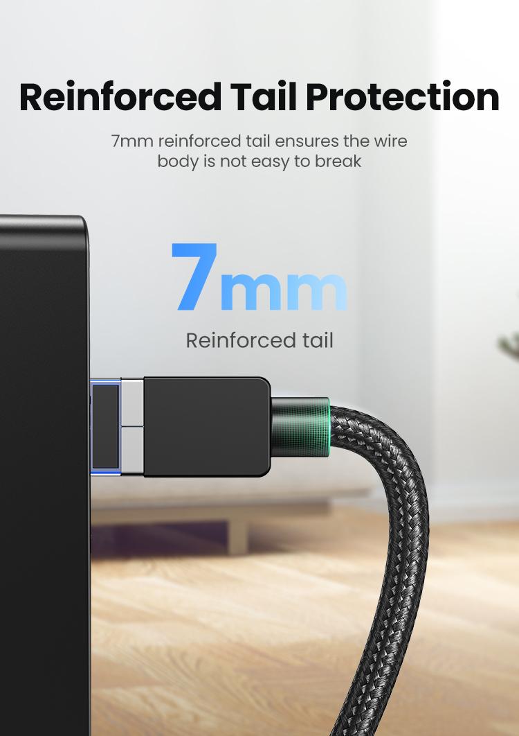 UGREEN Cat 8 Ethernet Cable 6FT, High Speed Braided 40Gbps 2000Mhz Network Cord Cat8 RJ45 Shielded LAN Cables Compatible for Gaming PC Modem Router Noise Streaming Networking Devices，TikTokShopBlackFriday ,TikTokShopHolidayHaul