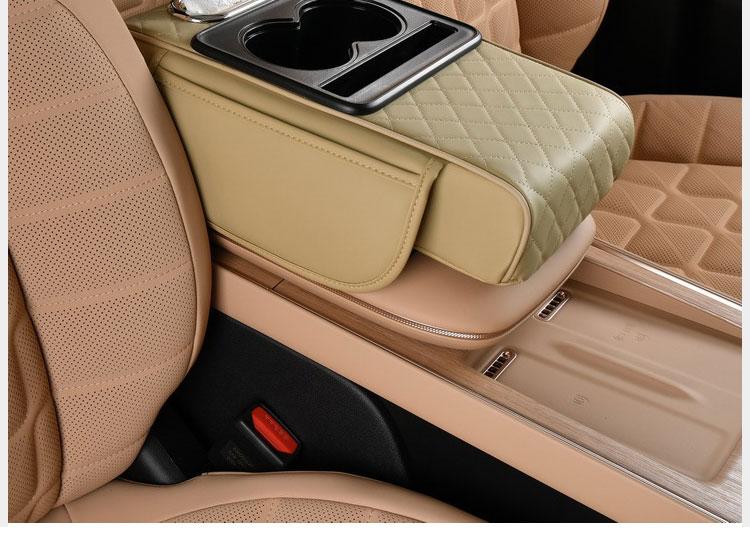 Car interior accessories armrest box storage bag for storage and organization of universal car interior accessories, cup holder and mobile phone storage cabinet for long-distance driving travel, car center console armrest pad, multi-function storage bag