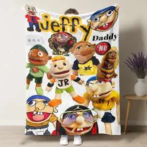 Jeffy Puppet Collage Blanket  Soft Blankets, Perfect for Home Bedroom Bed Sofa Picnic Travel and Office Use Ideal for Holiday Gifts.