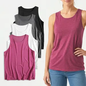 4/1 Pcs Women's Sleeveless Tank Tops, Loose Fit Cotton Blend Scoop Neck Summer Tees, Casual Soft Everyday Undershirts, Basic 4-Piece Set