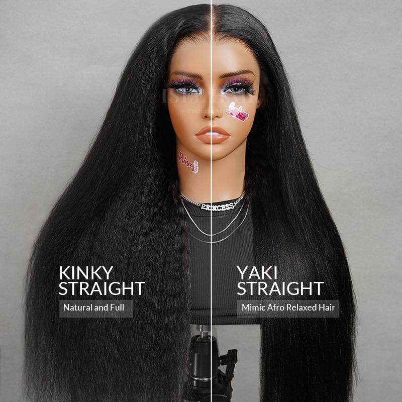 ISEE M-Cap Wear Go Kinky Straight Glueless Wig 9x6 Pre Bleached Tiny Knots Yaki Straight HD Lace Wig Xmas Gift for Girlfriend/Wife/Family #TikTokShopHolidayHaul