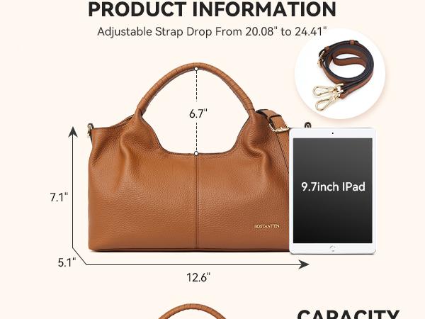 [Valentine's Day Gift] BOSTANTEN| Haven Genuine Leather Purse for Women Designer Handbags Crossbody Shoulder Bags Top Handle Satchel with Adjustable Strap