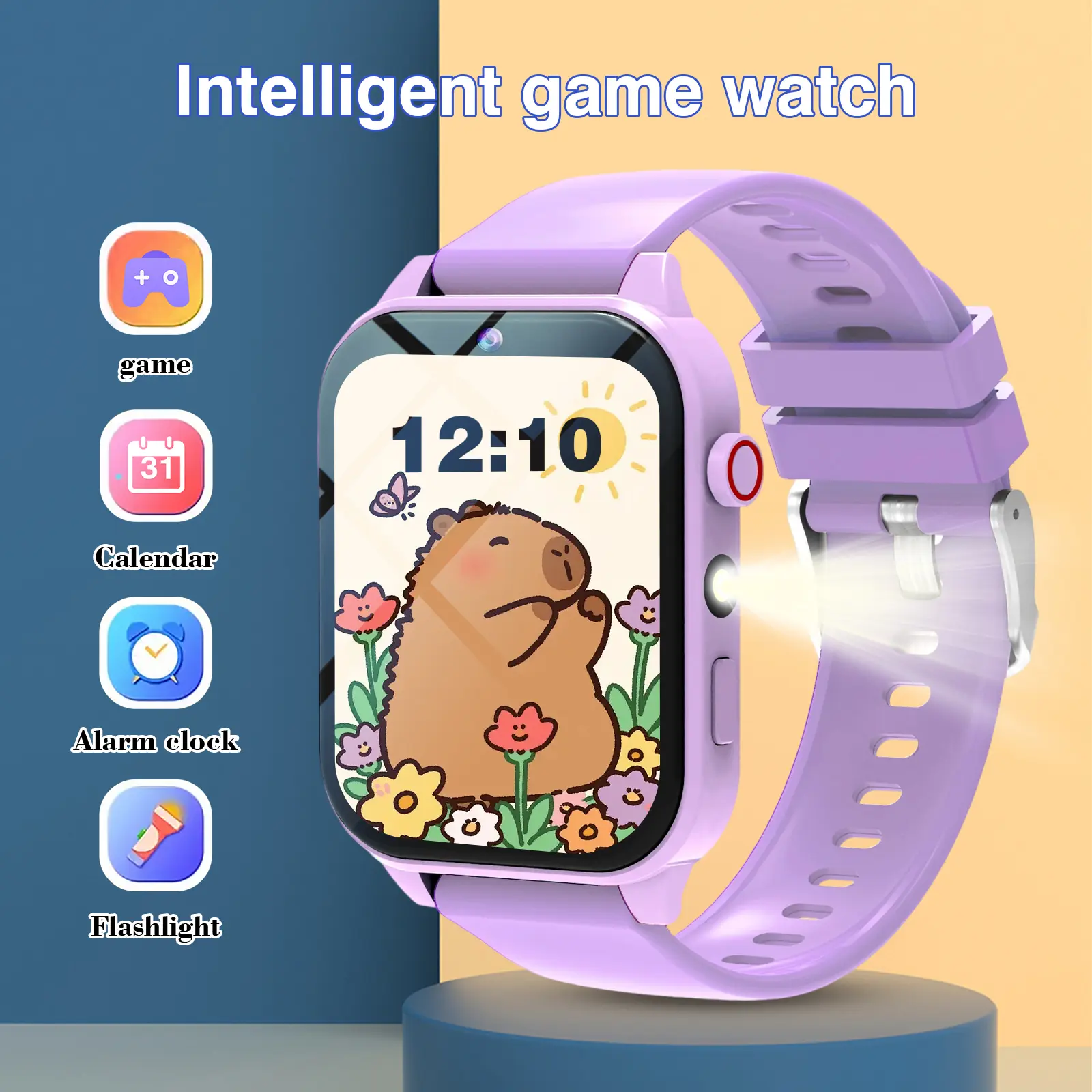 Kid-Friendly Smart Watch with Camera & Games, LED Light, Calculator, Calendar, Perfect Gift for Holidays, Quartz Movement, Alloy Case