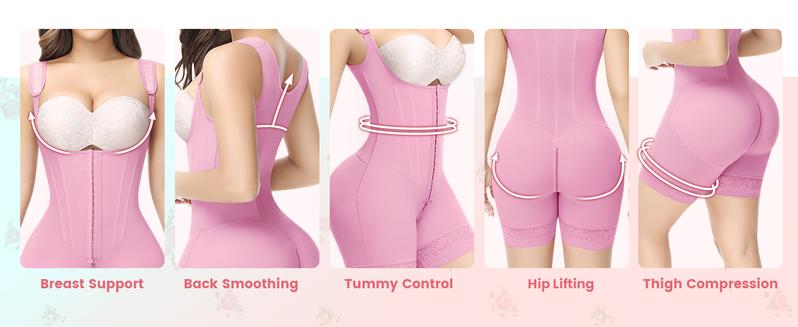 SHAPSHE Fajas Colombianas Shapewear for Women Body Shaper Tummy Control Butt Lifting Moldeadoras Bodysuits with Hook Crotch