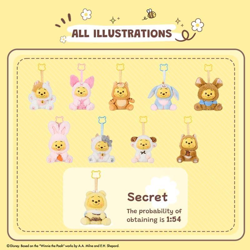 [Holiday Cute Gift]Winnie the Pooh Blind Box Pendant – Cute Vinyl Plush Charm for Bags & Back to School Gifts