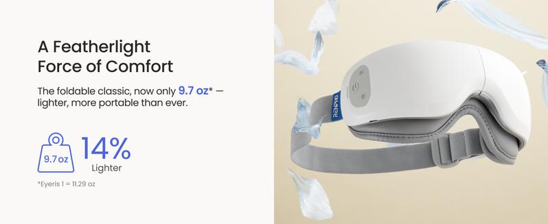 Renpho Eyeris Zen Ultra-Quiet Eye Massager with Heat, Valentines Day Gift Choice for Man Women Lightweight Heated Eye Mask for Migraines Face Massager for Dry Eyes Relief Birthday Gifts