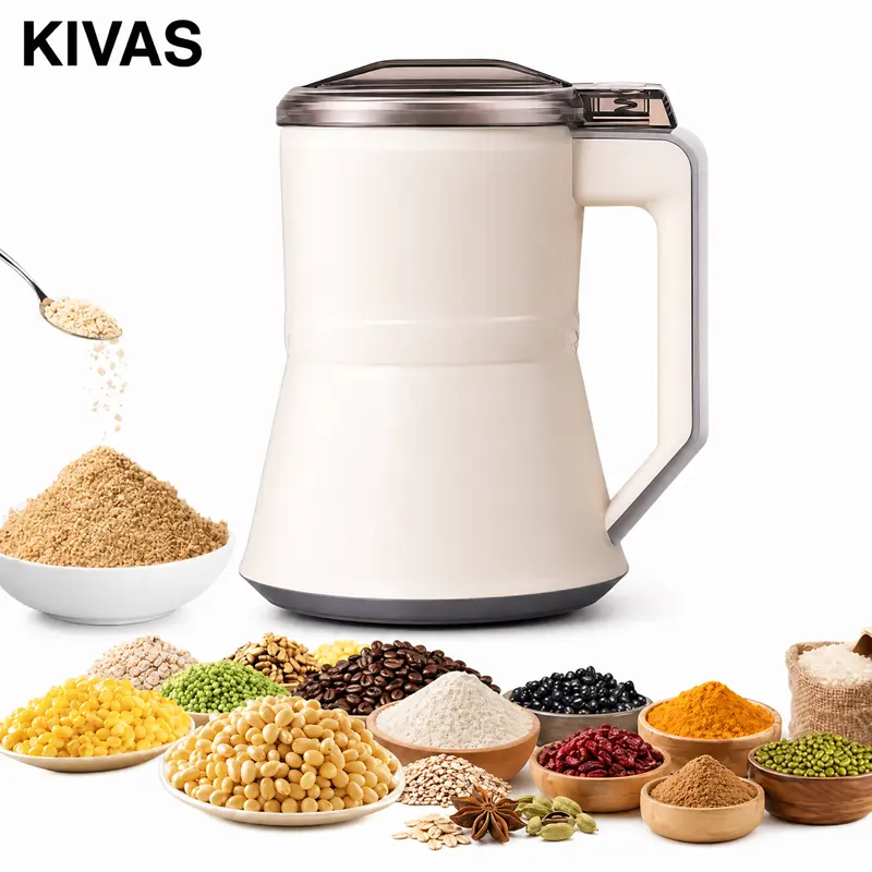 KIVAS 300W Power Multifunctional Electric Kitchen Grinder, 12 Blades, 10s Fast Grind Saves Busy Morning Time, Portable Handle, See-Through Lid, UL Certified Mini Countertop Coffee Grinder for Grain, Spice, Coffee Bean, Nut, Small Home Food Processor