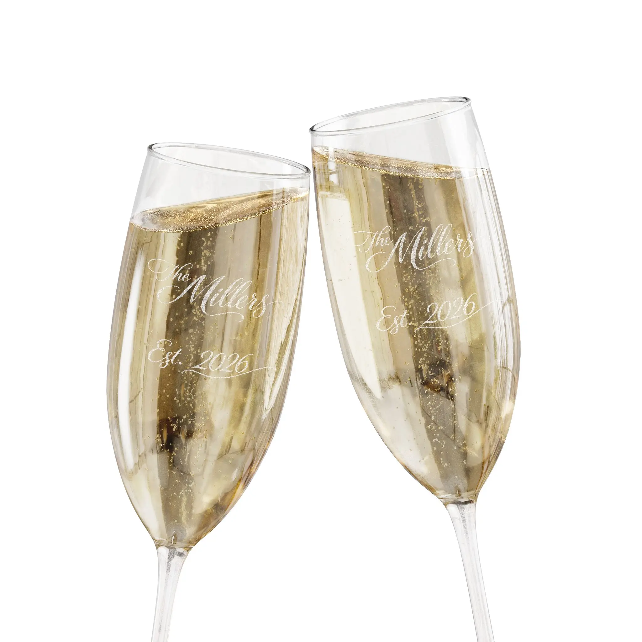 Engraved Champagne Glass 8oz, Personalized Flute, Wedding Toast Glass
