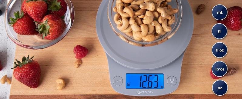 Etekcity 0.1g Food Kitchen Scale, Digital Ounces and Grams for Cooking, Baking, Meal Prep, Dieting and Weight Management, 11lb/5kg, Measuring Utensils Etekcity 0.1g Food Kitchen Scale, Digital Ounces and Grams for Cooking, Baking, Meal Prep, Dieting and Weight Management, 11lb/5kg, Measuring Utensils