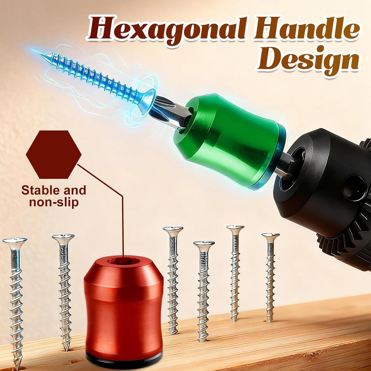 Strong Magnetic Screw Ring: 1/4 Inch/ 6.35 mm Universal Magnetic Screw Holder - Removable Magnetic Screwdriver Drill Bit Holder for Hex Screwdriver and Power Bits Gift for Thanksgiving, Christmas, New Year